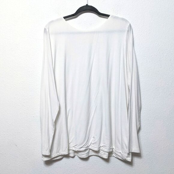 SOMA Essential Long Sleeve Lyocell White Tee XXL - Picture 7 of 9